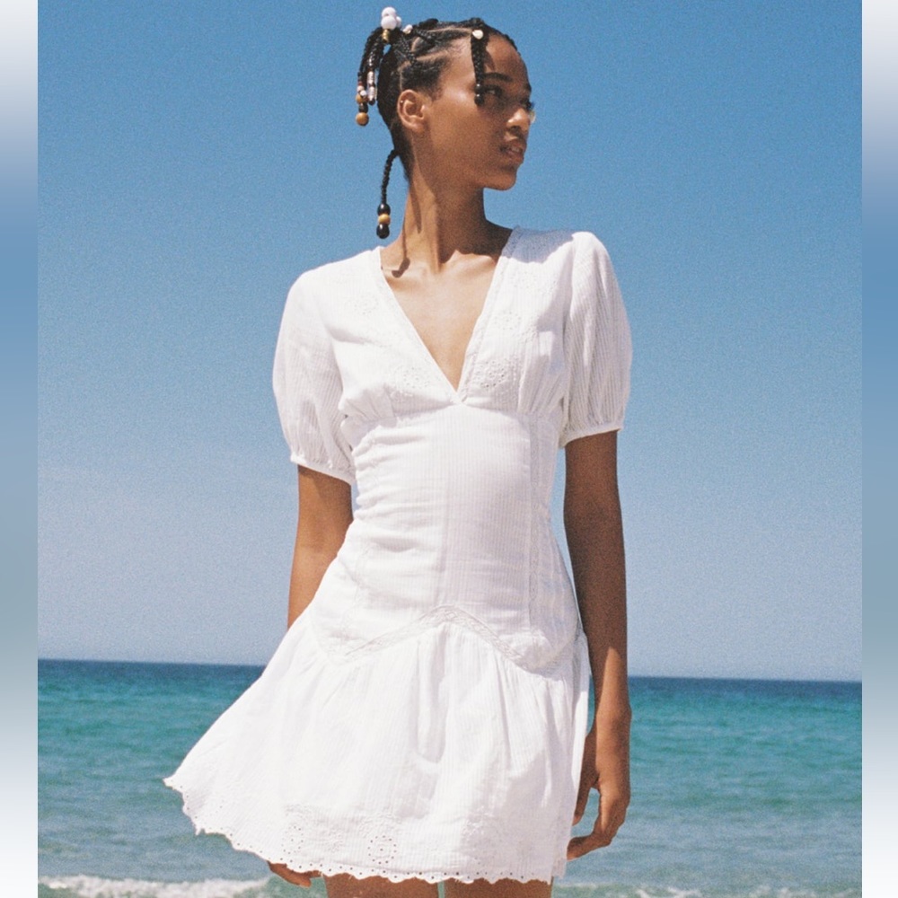 SHORT DRESS WITH OPENWORK EMBROIDERY